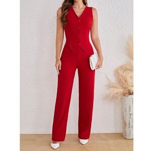 Red Waist Coat and Pants